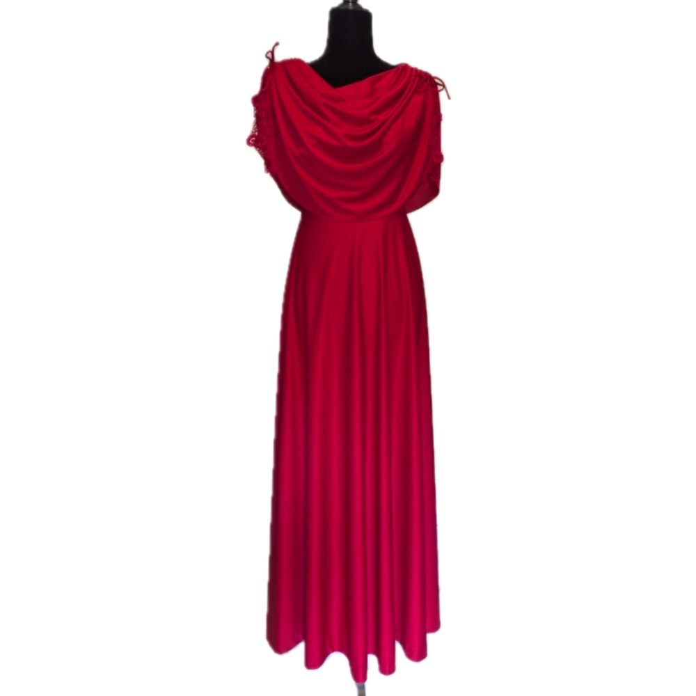 Gorgeous Raspberry Vintage 70s Gown